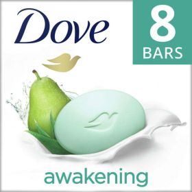 Dove Beauty Bar Gentle Skin Cleanser Awakening More Moisturizing Bar Soap, 3.75 oz, 8 Bars