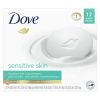 Dove Beauty Bar Sensitive Skin More Moisturizing Than Bar Soap, 3.75 oz, 12 Bars