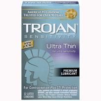 Trojan Sensitivity Ultra Thin Latex Condoms 12 Pack (SKU: T92642)